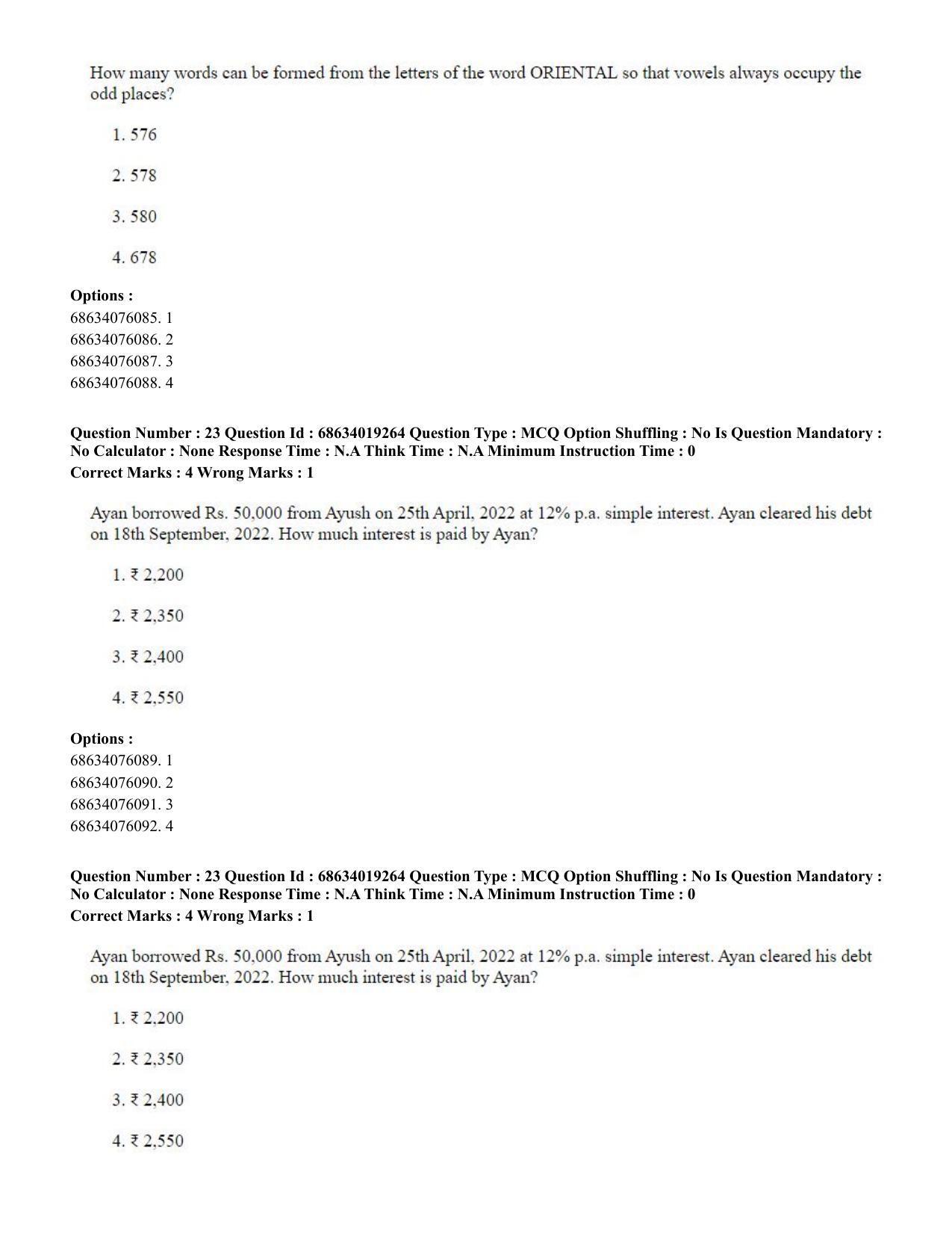CUET PG 2023: SCQP23 – Pharmacy(ENG) - Shift 2 (13-06-2023) Question Paper - Page 22