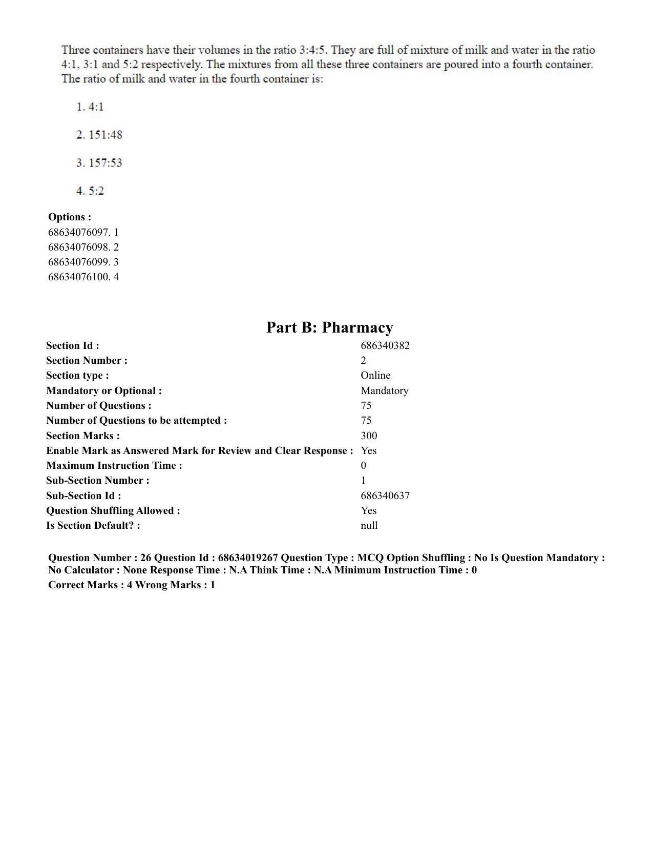 CUET PG 2023: SCQP23 – Pharmacy(ENG) - Shift 2 (13-06-2023) Question Paper - Page 25
