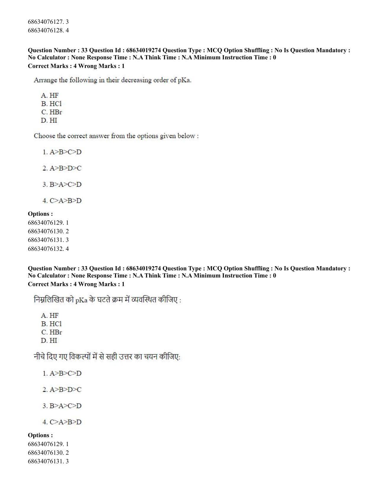 CUET PG 2023: SCQP23 – Pharmacy(ENG) - Shift 2 (13-06-2023) Question Paper - Page 33