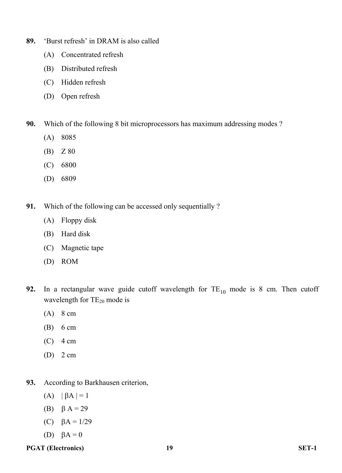 OJEE PGAT 2013 Electronics Set 1 Question Paper - Page 18