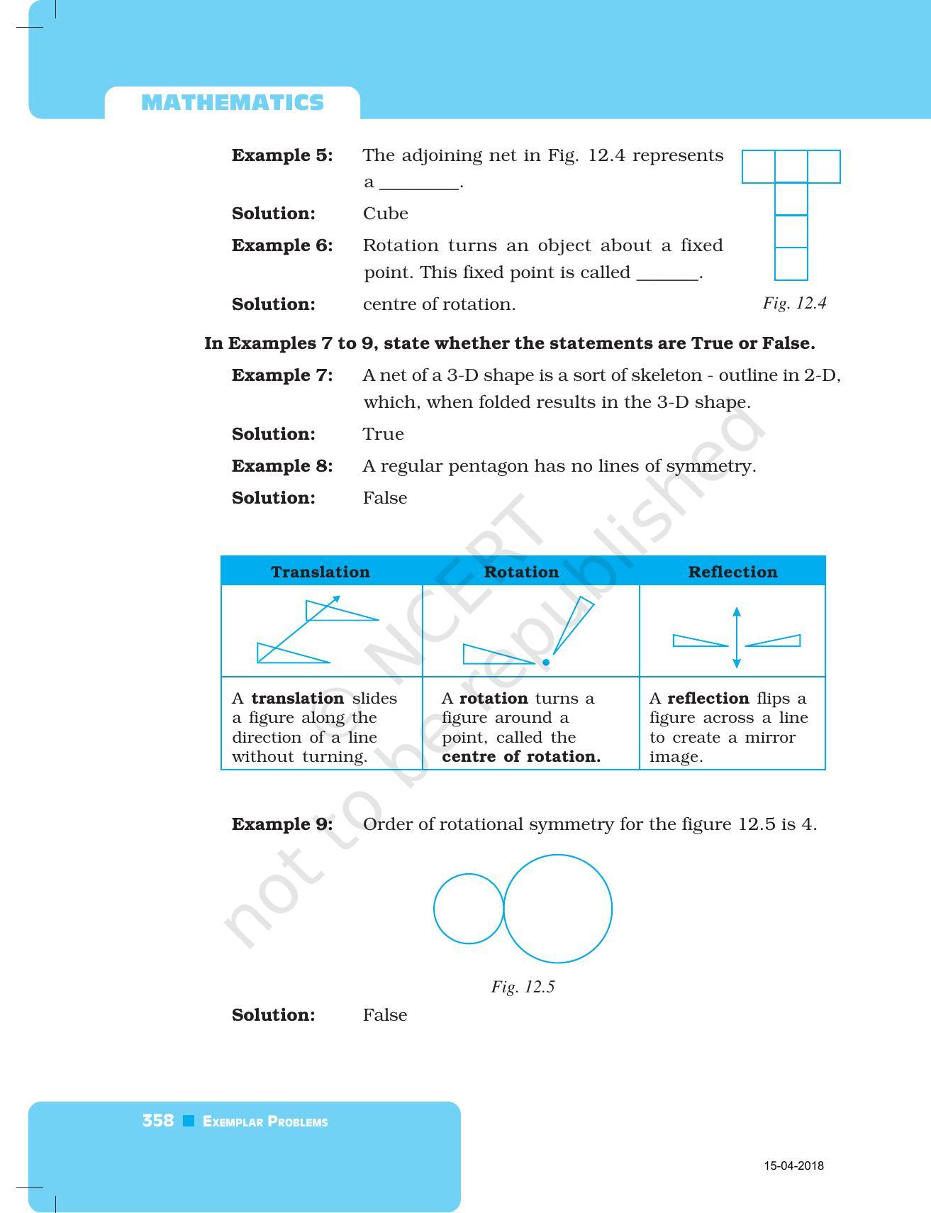 NCERT Exemplar Book for Class 7 Maths: Chapter 12- Practical Geometry Symmetry and Visualising Solid Shapes - Page 4