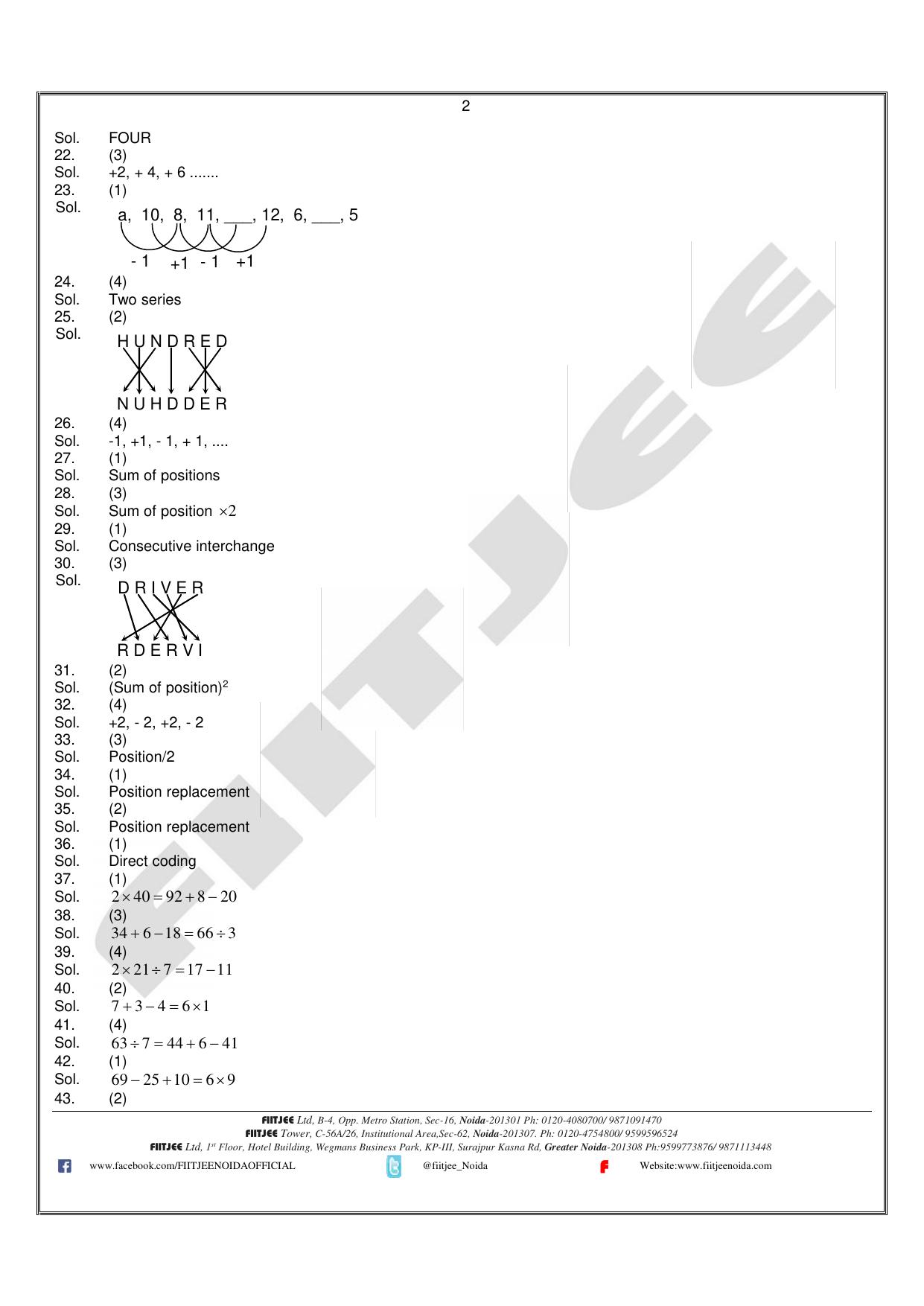 Uttar Pradesh NTSE 2020 MAT Answer Key - Page 2