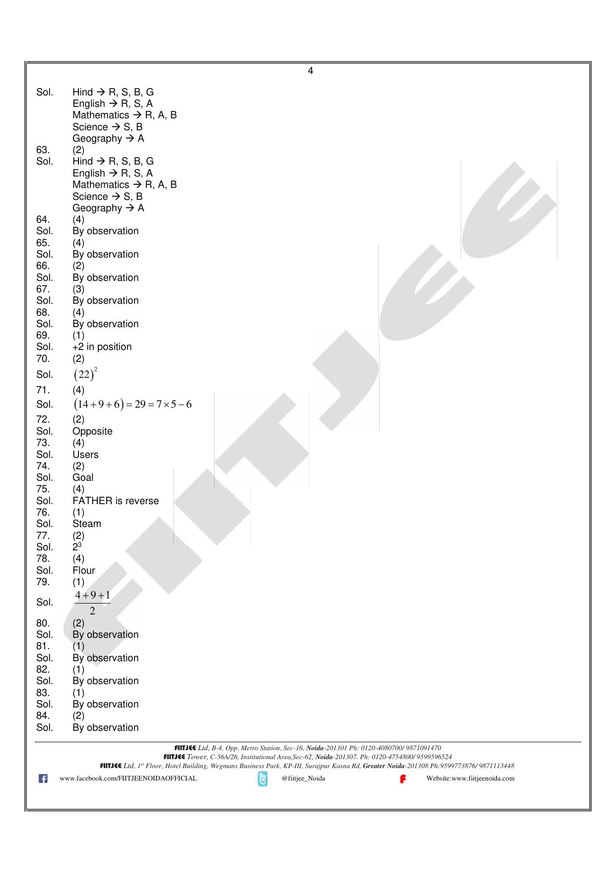 Uttar Pradesh NTSE 2020 MAT Answer Key - Page 4