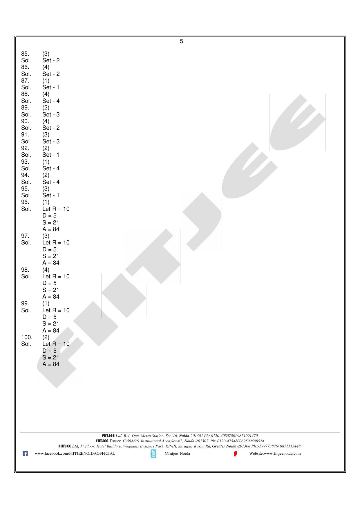 Uttar Pradesh NTSE 2020 MAT Answer Key - Page 5