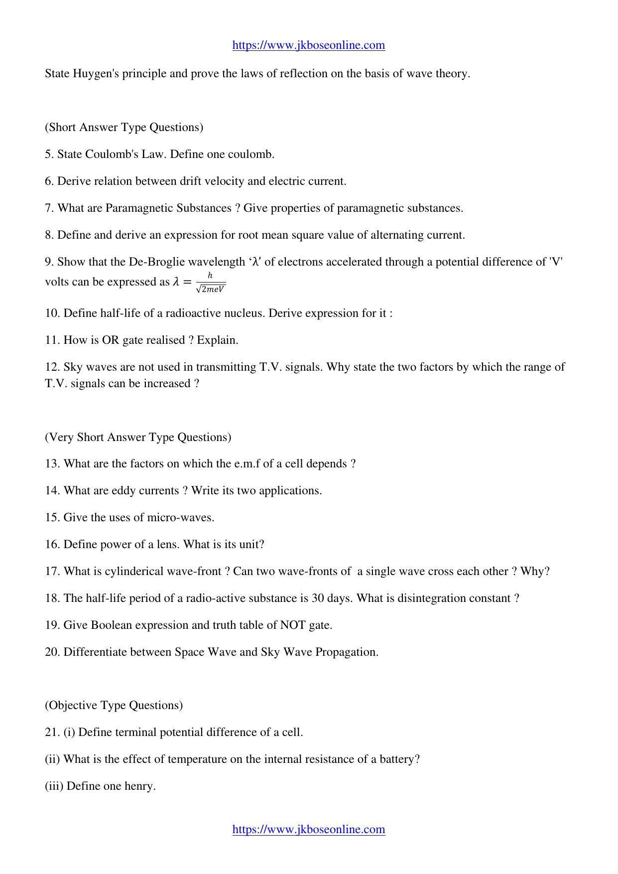 JKBOSE Class 12 Physics Question Papers 2011 (9317-C) - Page 2