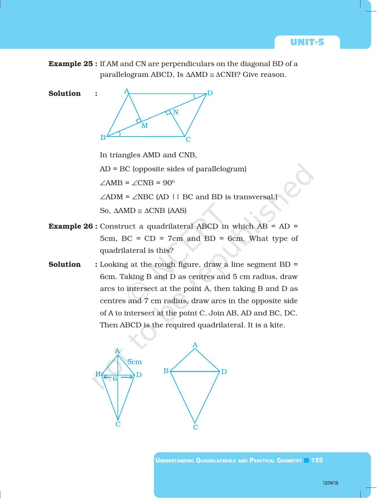 NCERT Exemplar Book for Class 8 Maths: Chapter 5- Understanding Quadrilaterals & Practical Geometry - Page 7