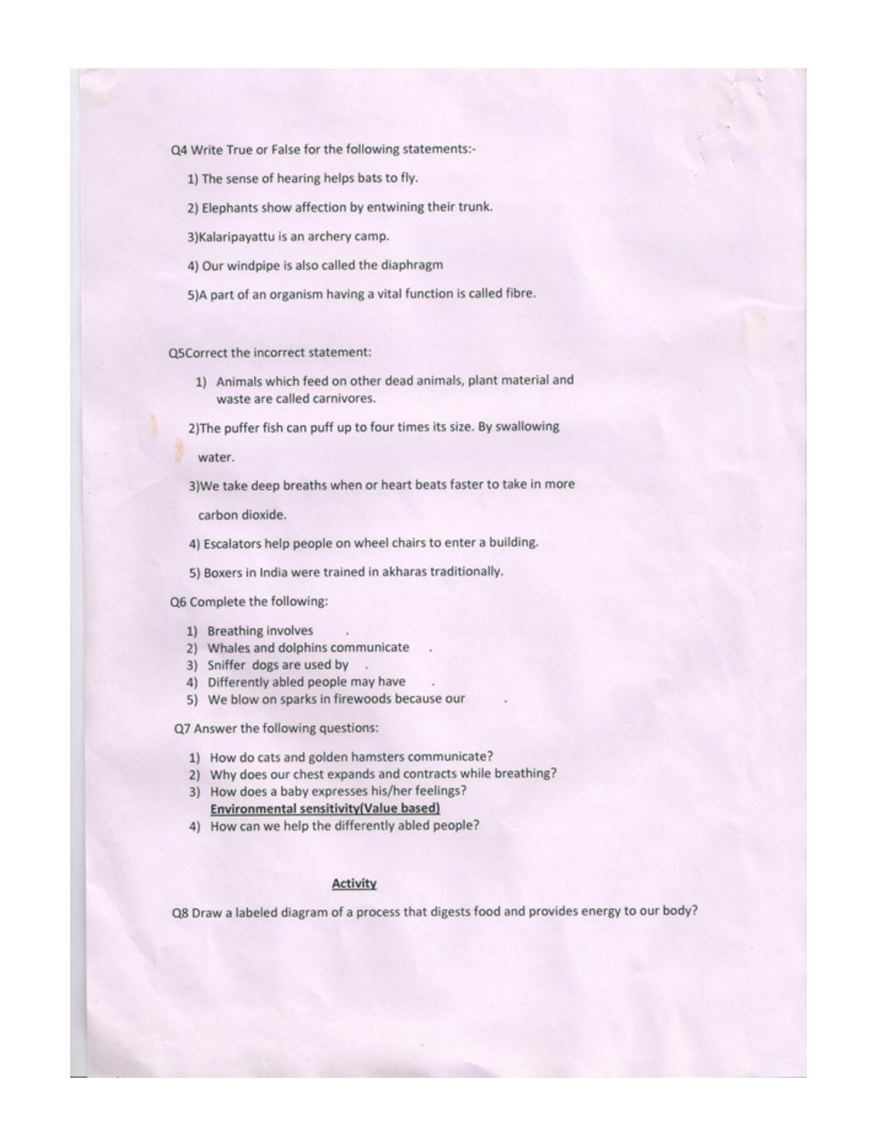 Worksheet for Class 5 Environmental Studies Assignment 9 - Page 2