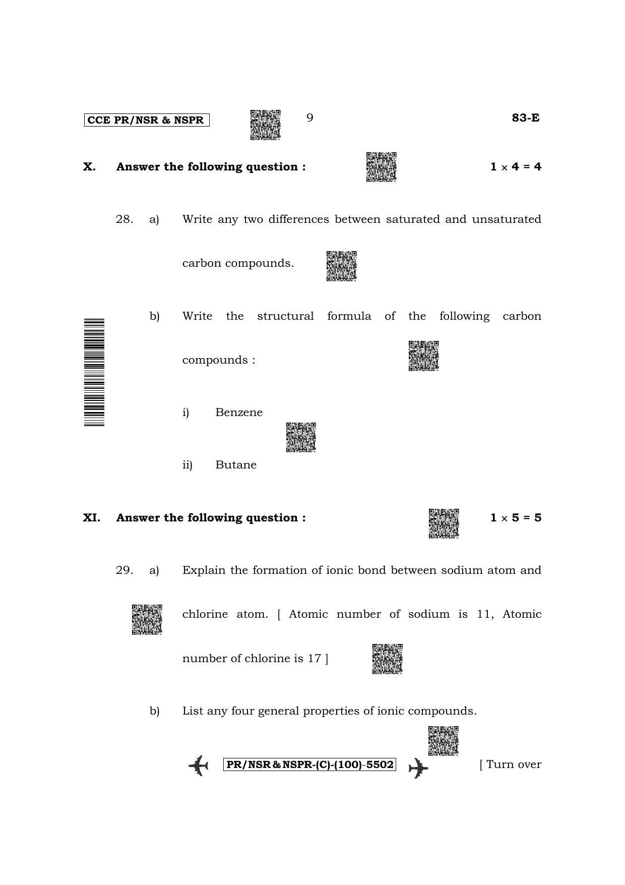 Karnataka SSLC Science-English Medium (Supplementary) Question Paper 2022 (C Version) - Page 9