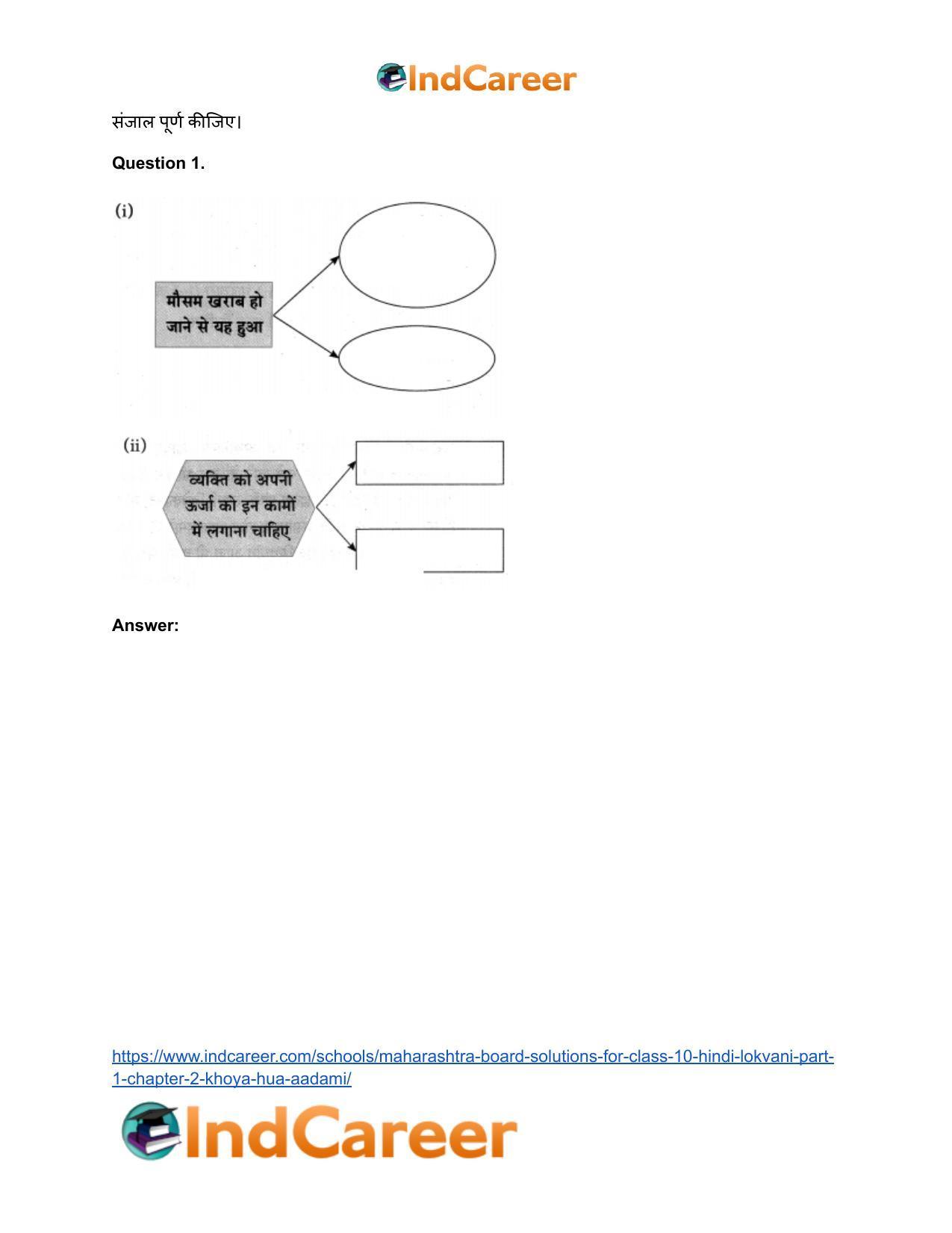Maharashtra Board Solutions for Class 10- Hindi Lokvani (Part 1): Chapter 2- खोया हुआ आदमी - Page 35