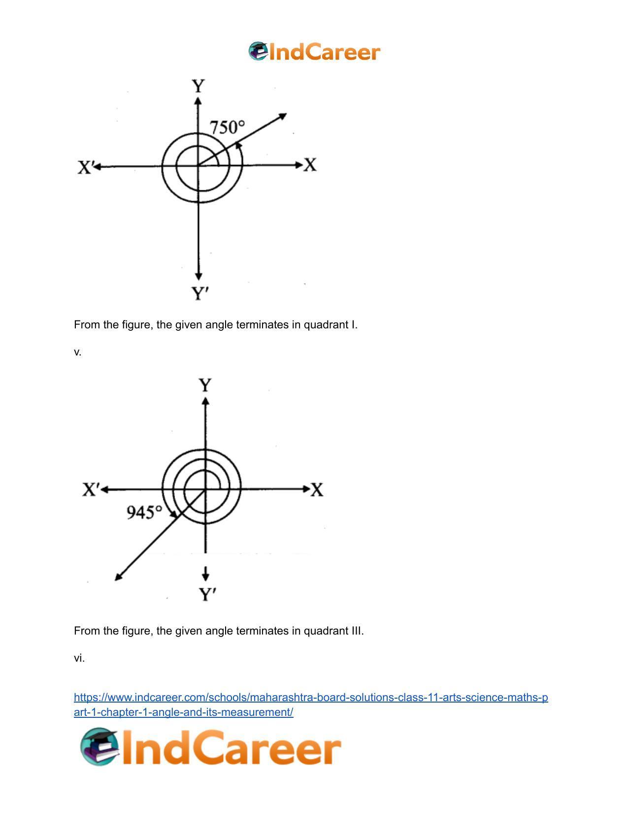 Maharashtra Board Solutions Class 11-Arts & Science Maths (Part 1): Chapter 1- Angle and its Measurement - Page 7