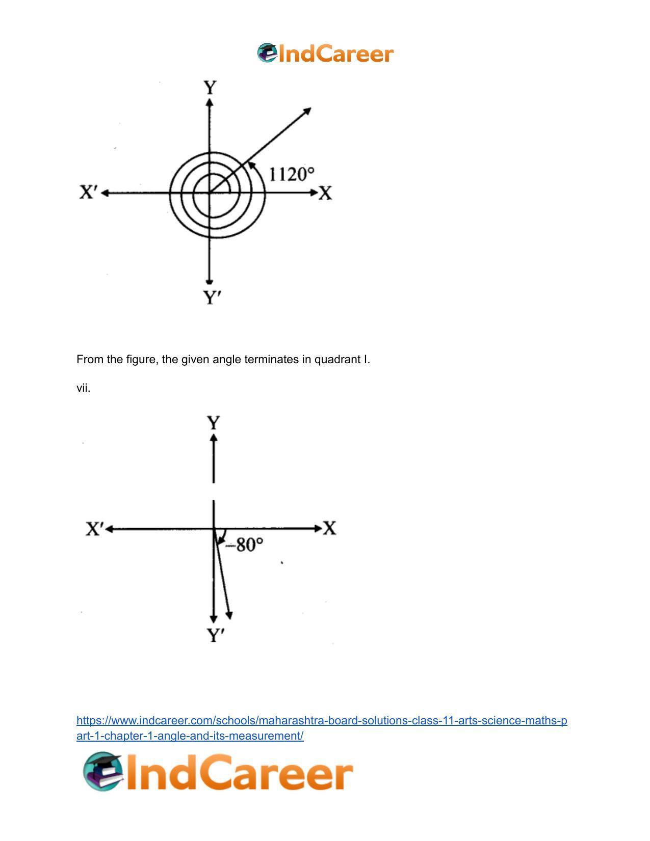 Maharashtra Board Solutions Class 11-Arts & Science Maths (Part 1): Chapter 1- Angle and its Measurement - Page 8