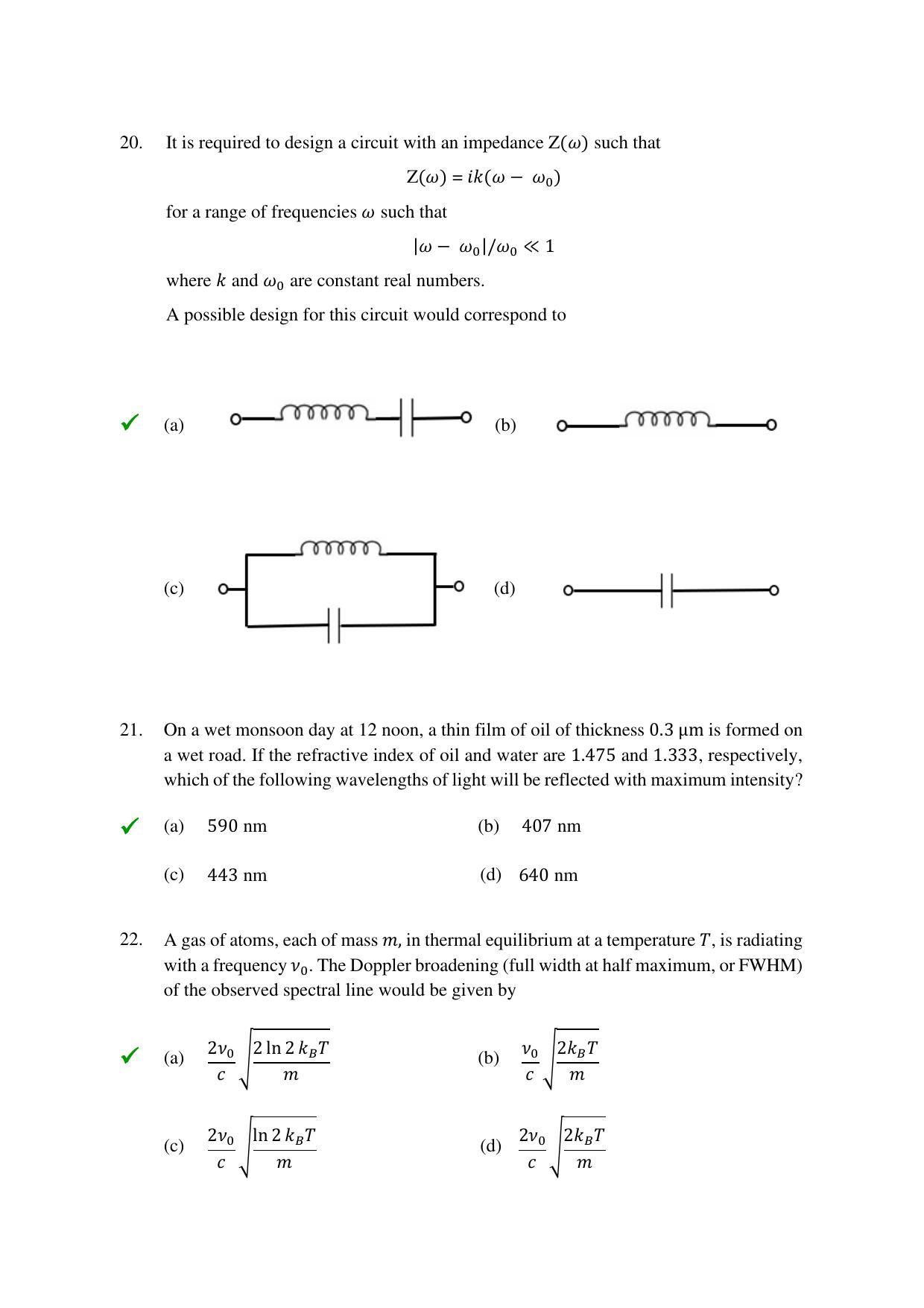 TIFR GS 2022 Physics Question Paper - Page 7