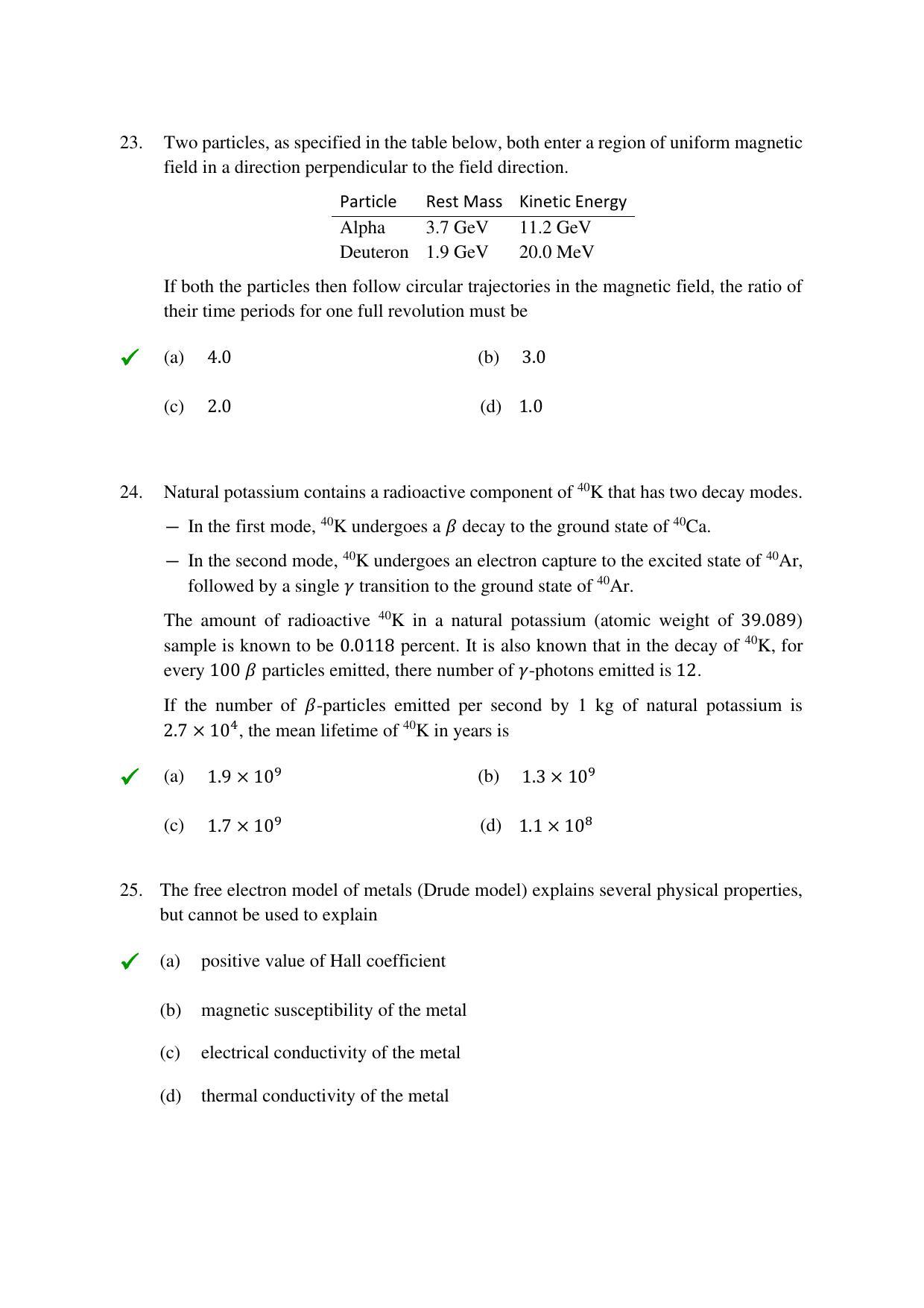 TIFR GS 2022 Physics Question Paper - Page 8
