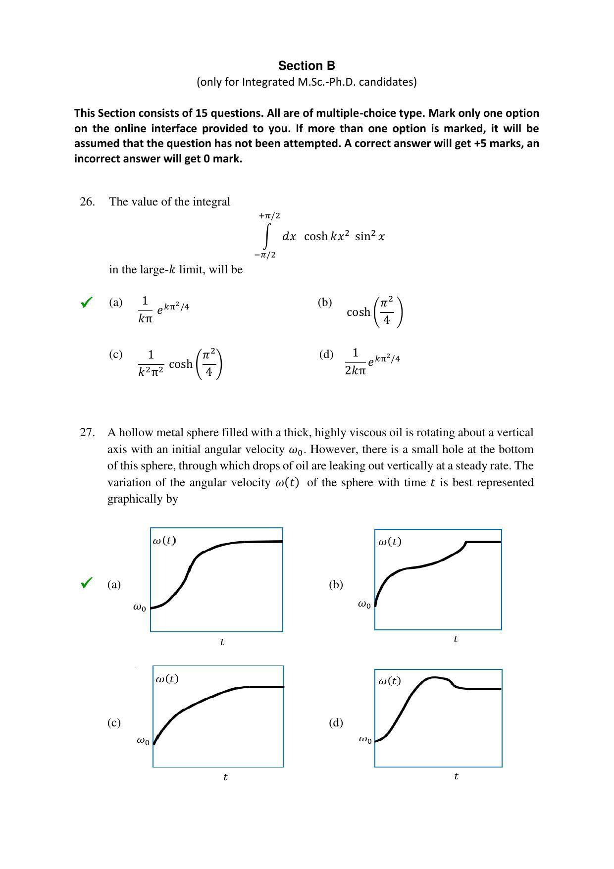 TIFR GS 2022 Physics Question Paper - Page 9