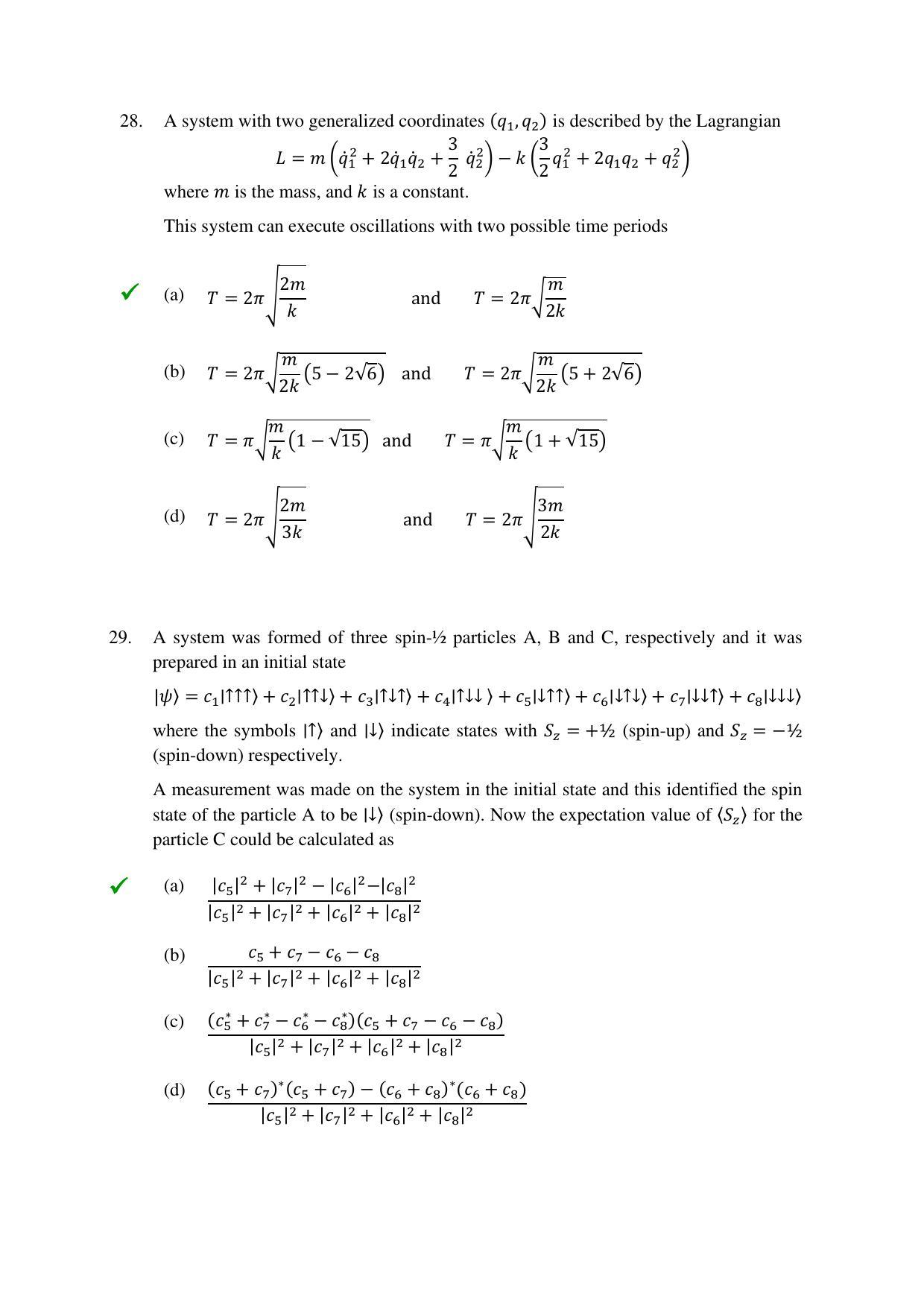 TIFR GS 2022 Physics Question Paper - Page 16