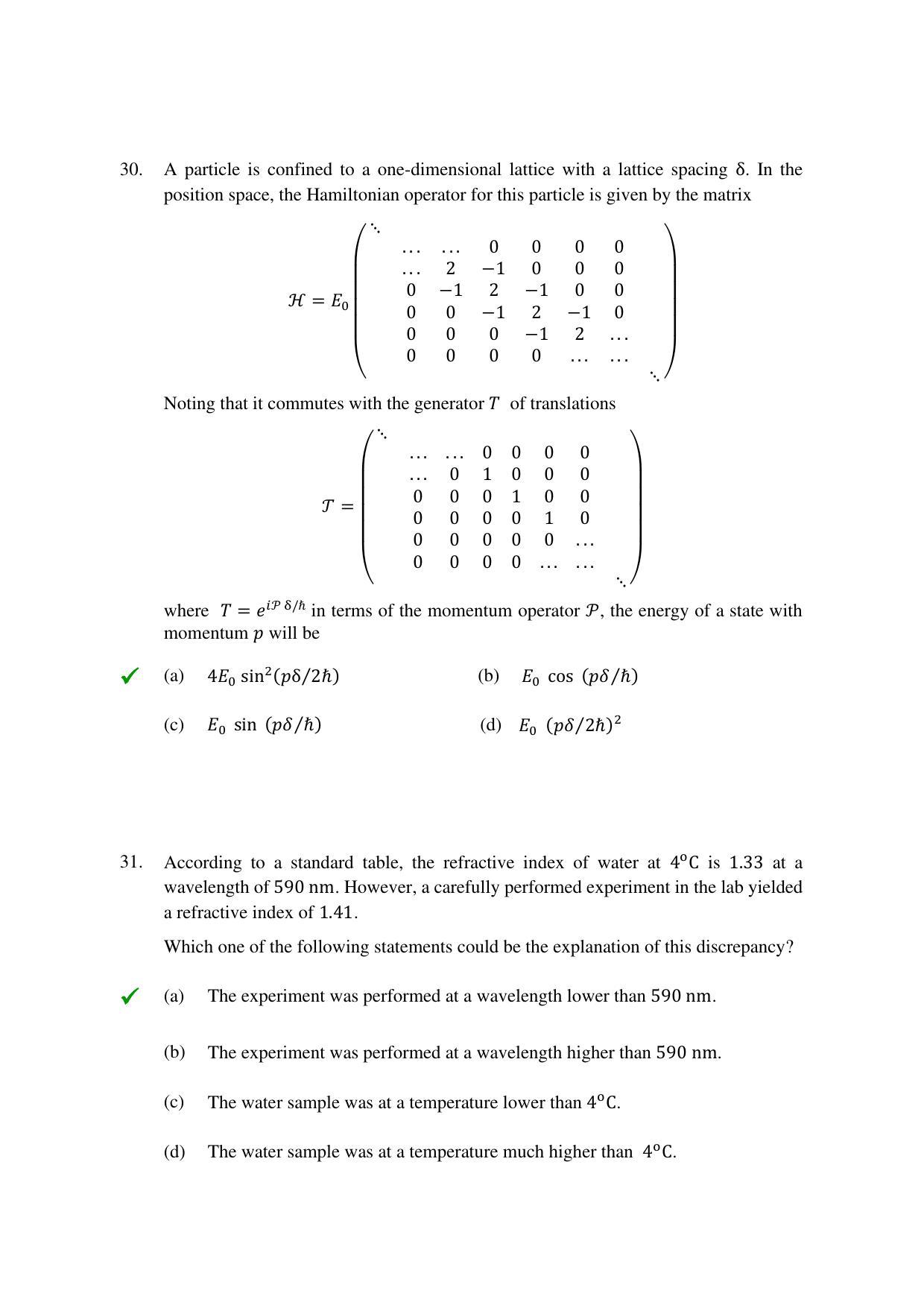 TIFR GS 2022 Physics Question Paper - Page 17