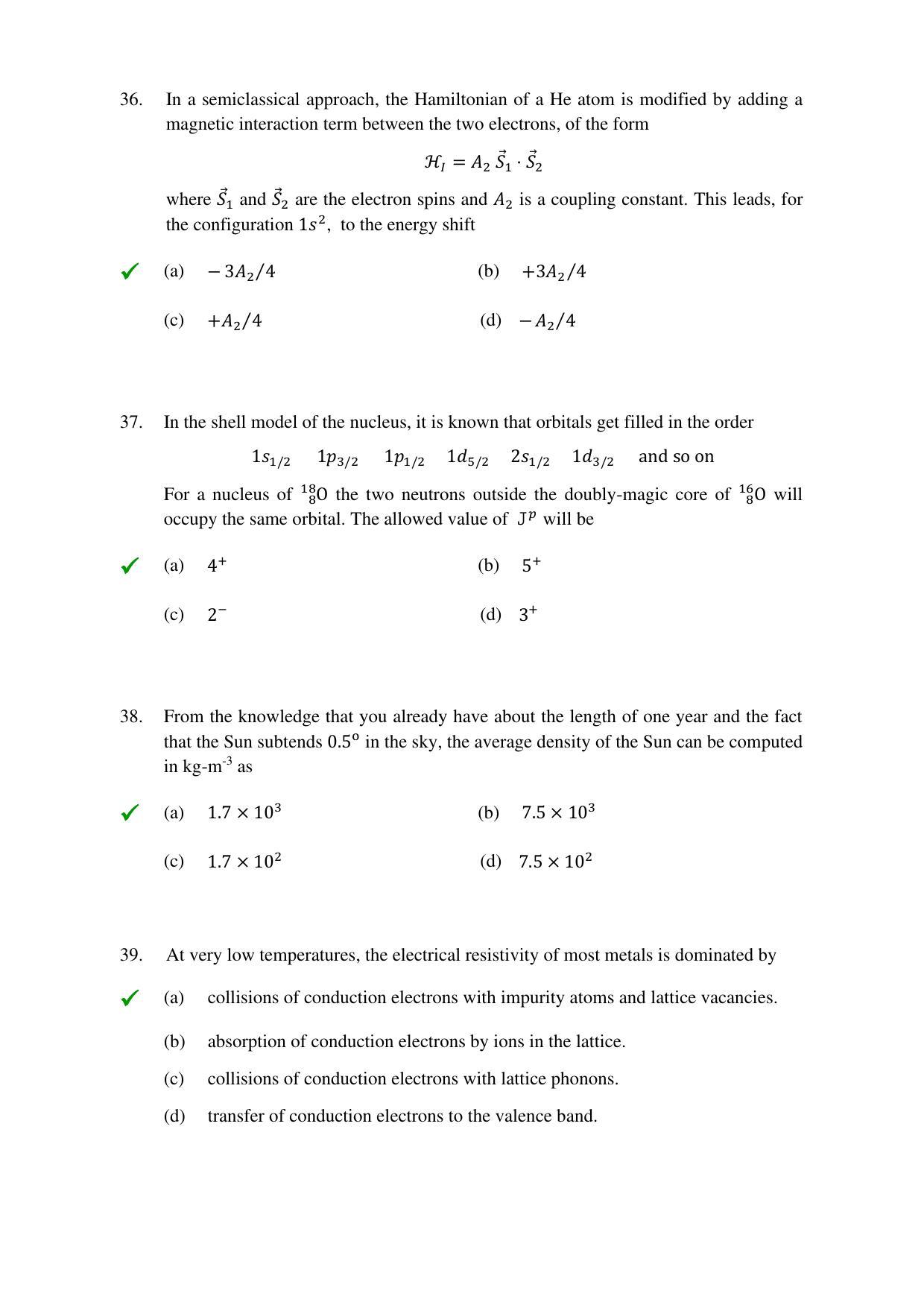 TIFR GS 2022 Physics Question Paper - Page 20
