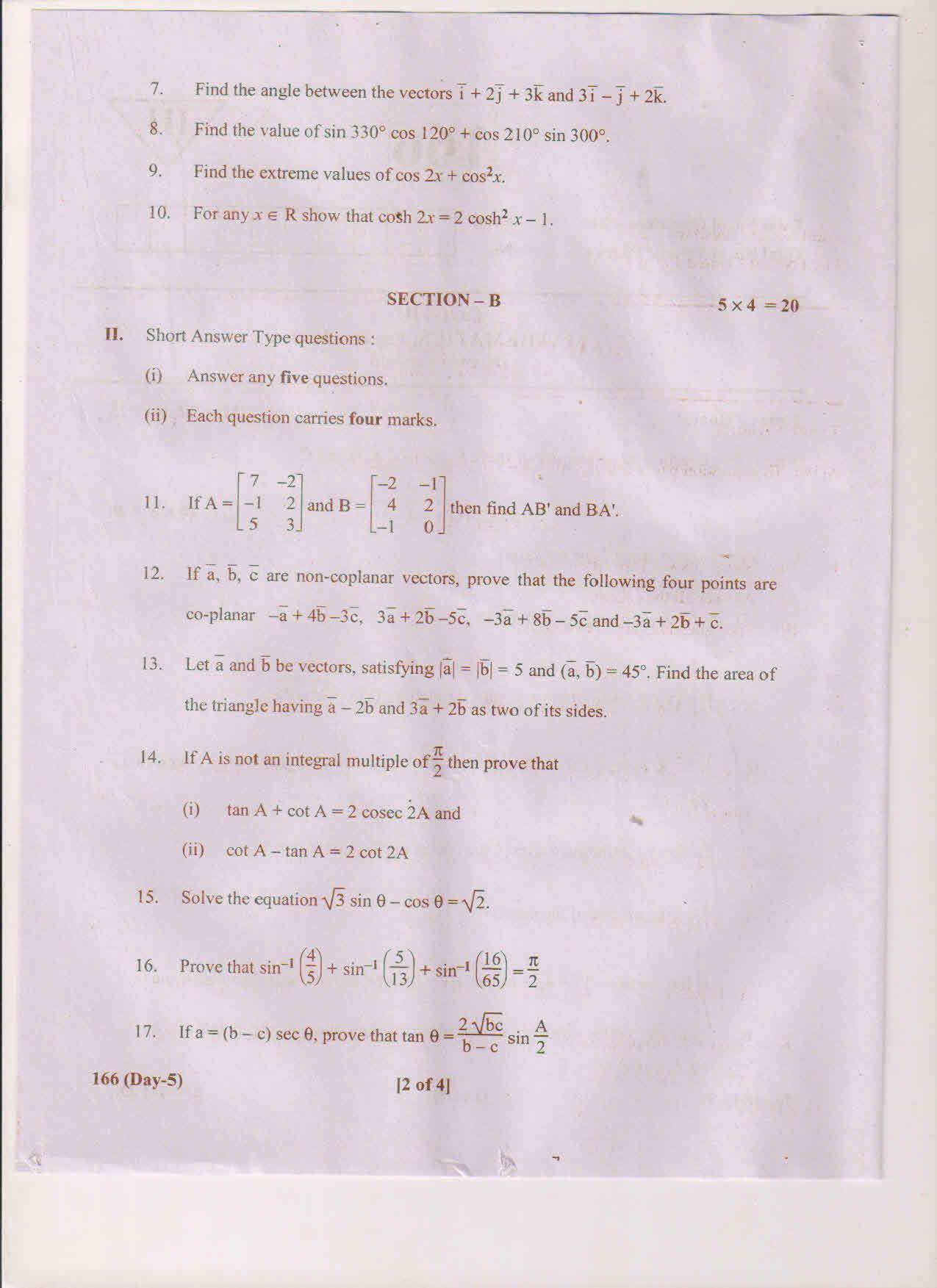 AP Inter 1st Year Mathematics-IA (EM) March 2018 (General) Question Paper - Page 2
