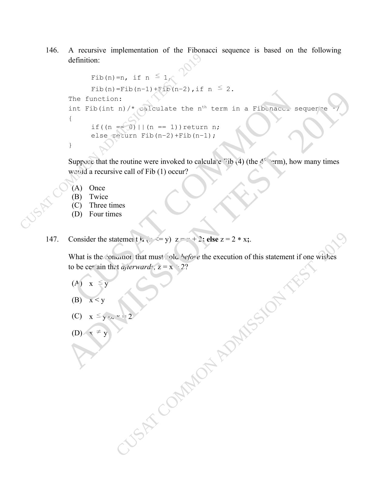CUSAT CAT 2019 MVoc Mobile Question Paper With Answer Key - Page 47