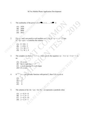 CUSAT CAT 2019 MVoc Mobile Question Paper With Answer Key