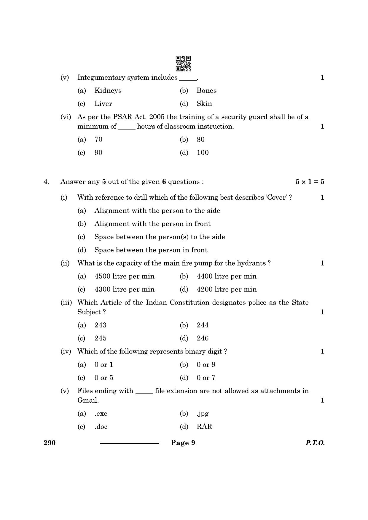 CBSE Class 10 Security 2024 Question Paper - Page 9