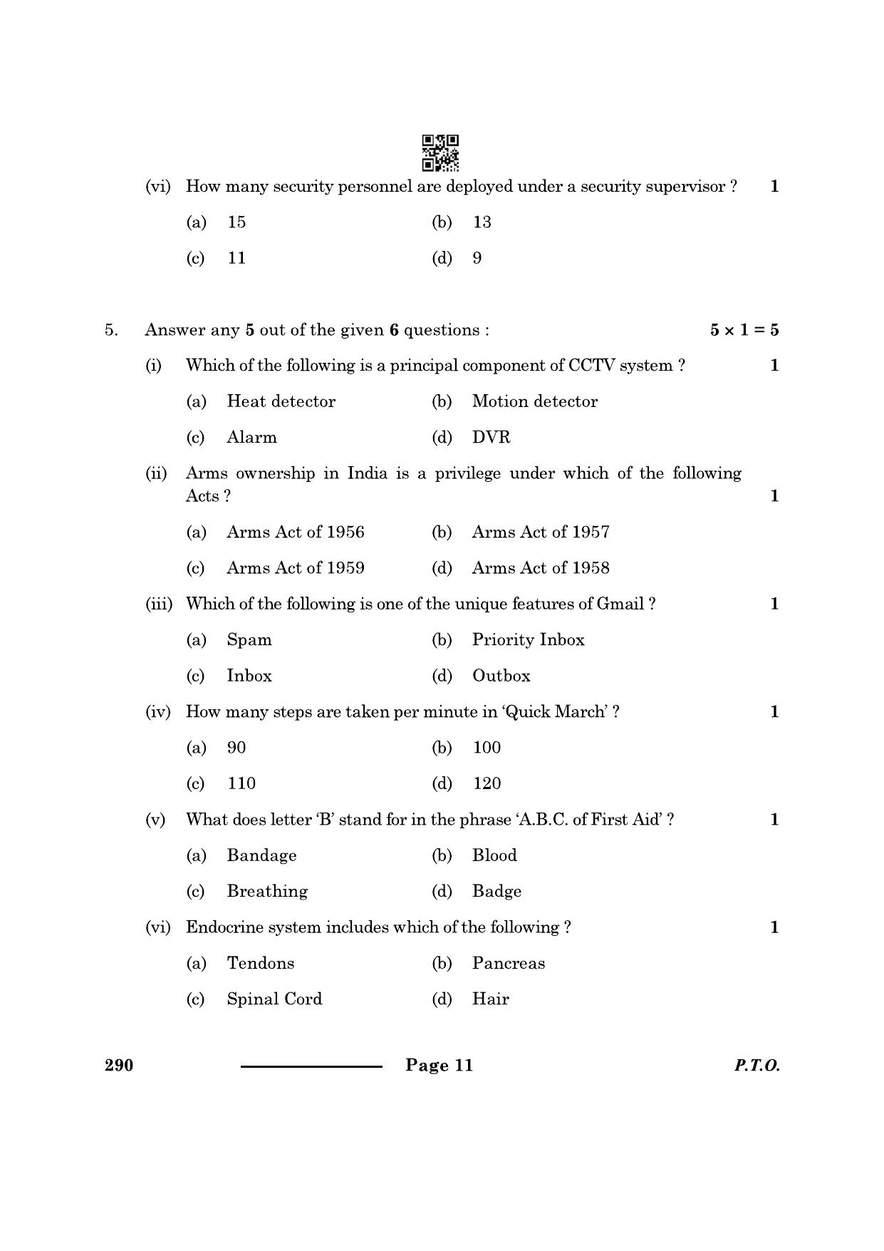 CBSE Class 10 Security 2024 Question Paper - Page 11