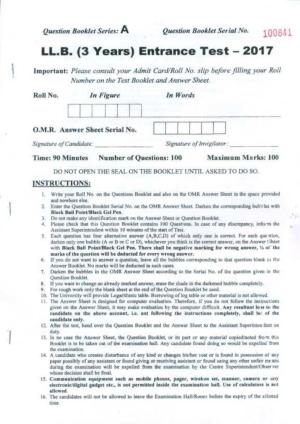 PU LLB 2017 Question Paper