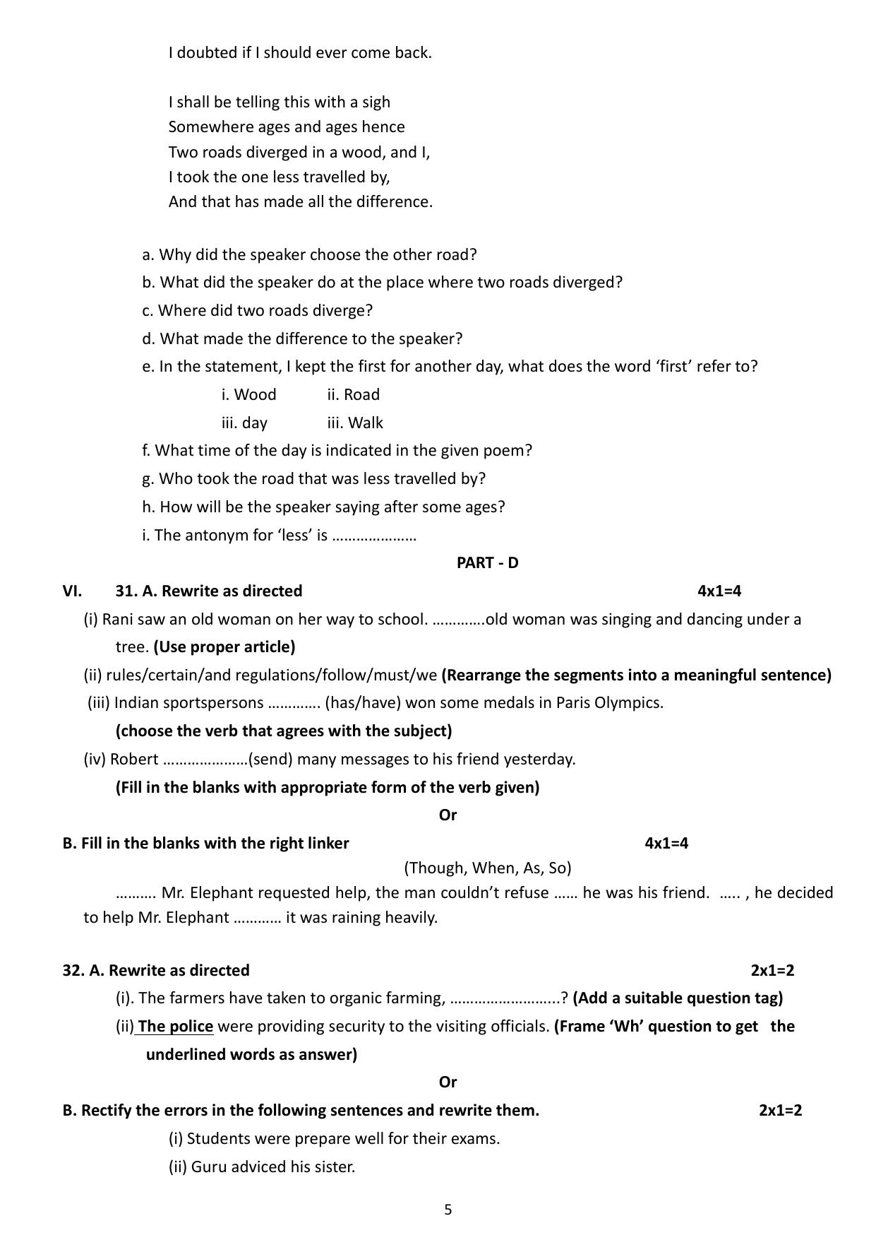 Karnataka II PUC English Model Question Paper II 2025 - Page 5