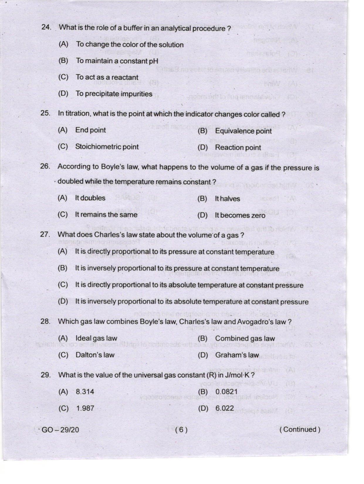 Odisha CPET 2024 OCEANOGRAPHY Question Papers - Page 6