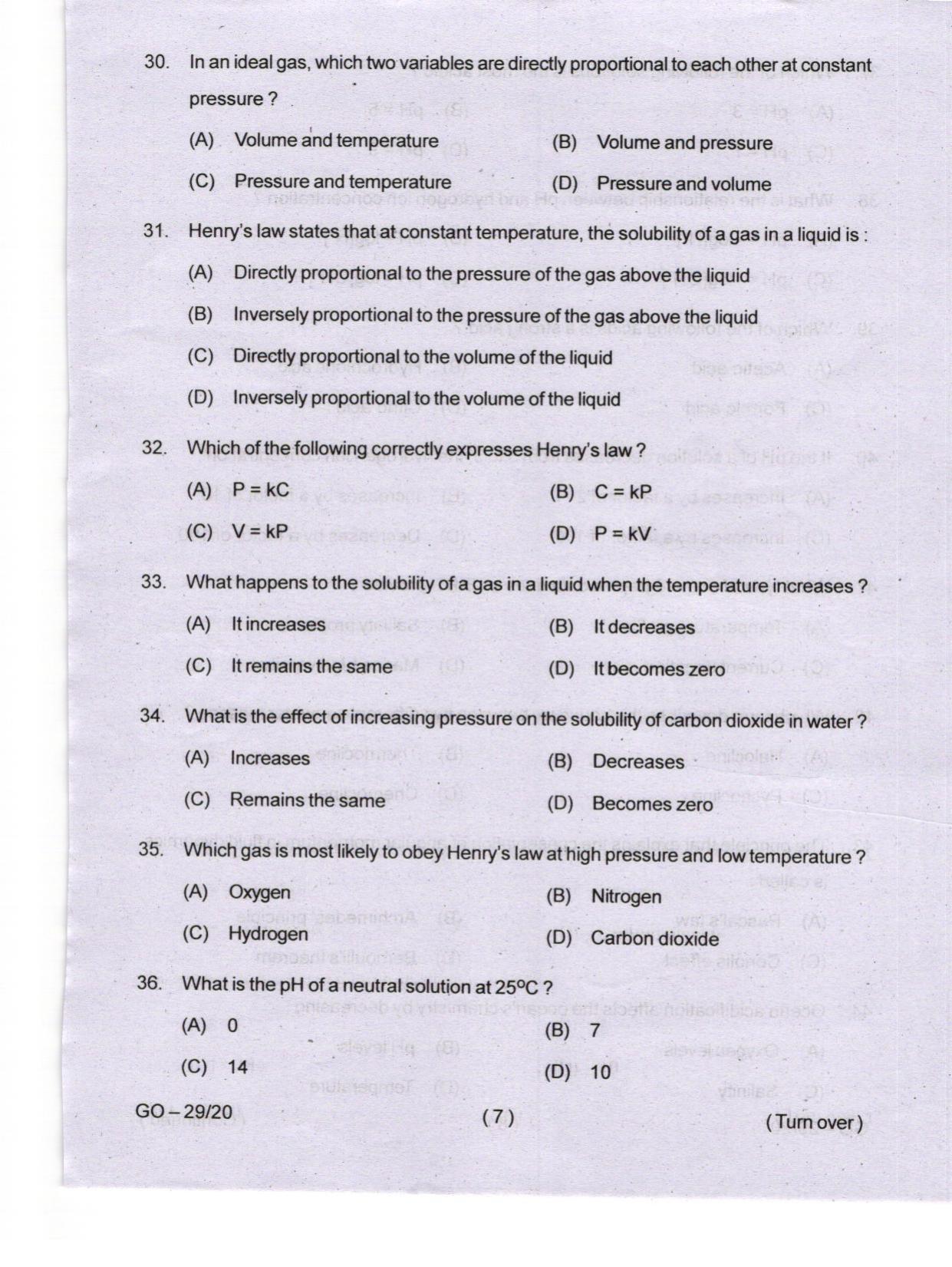 Odisha CPET 2024 OCEANOGRAPHY Question Papers - Page 7