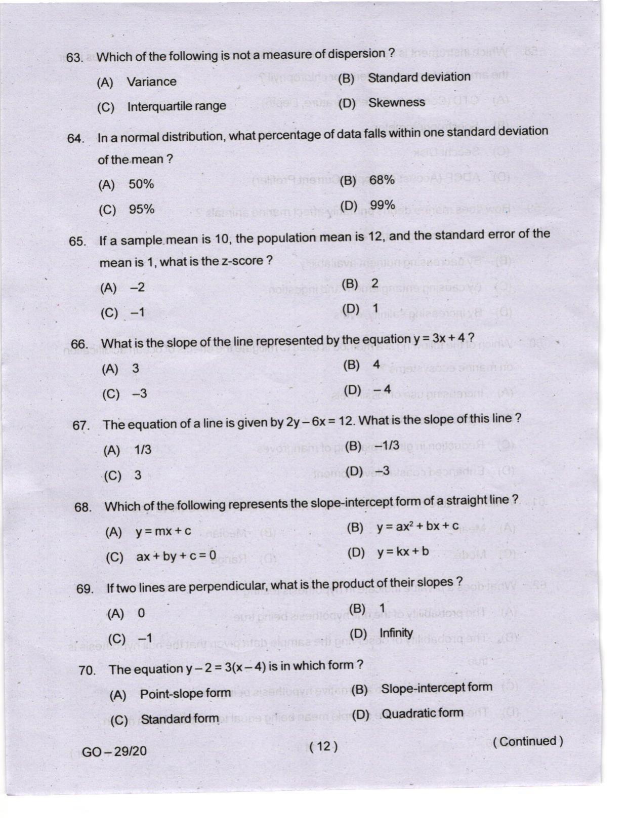 Odisha CPET 2024 OCEANOGRAPHY Question Papers - Page 12
