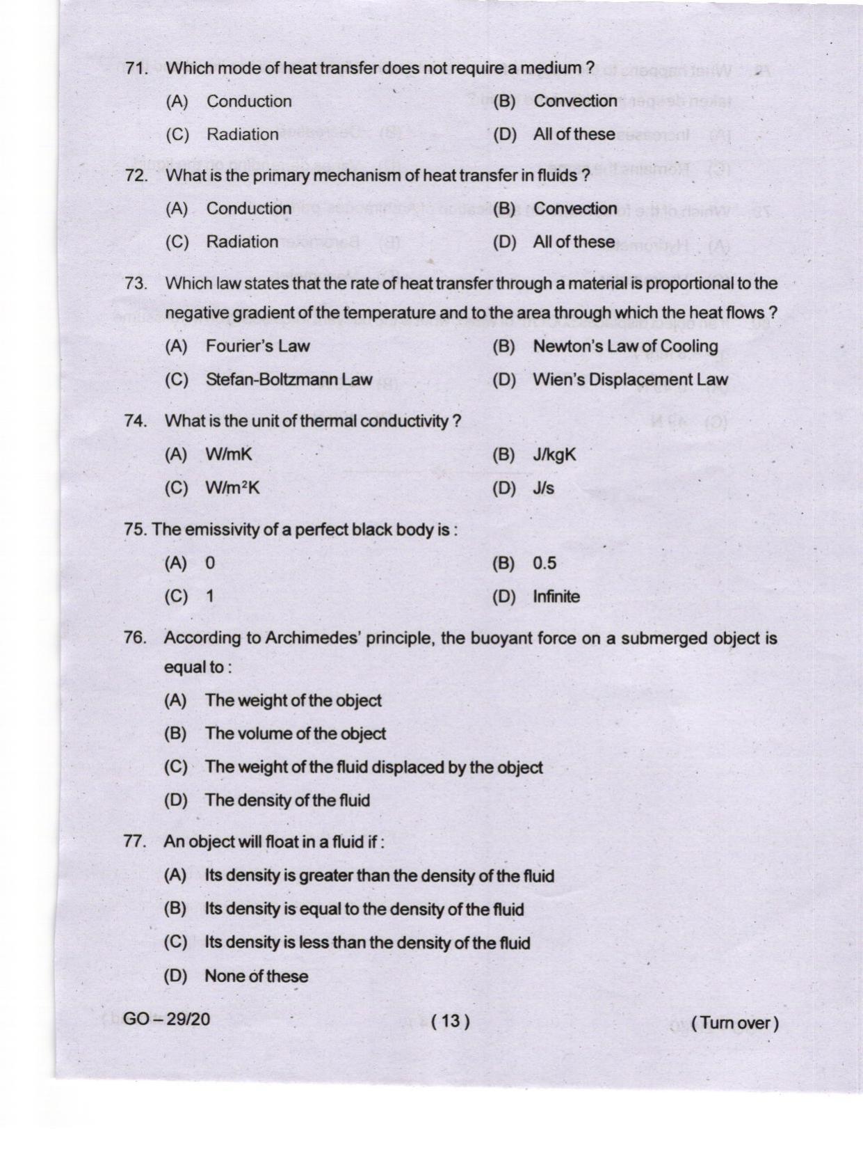 Odisha CPET 2024 OCEANOGRAPHY Question Papers - Page 13