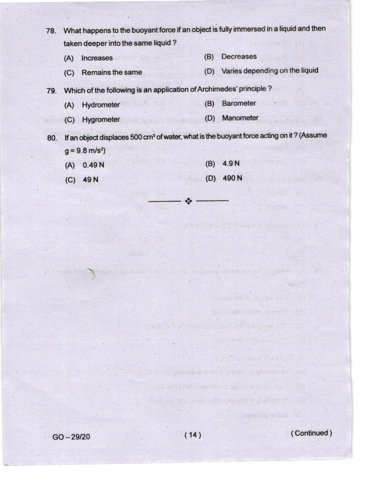 Odisha CPET 2024 OCEANOGRAPHY Question Papers - Page 14