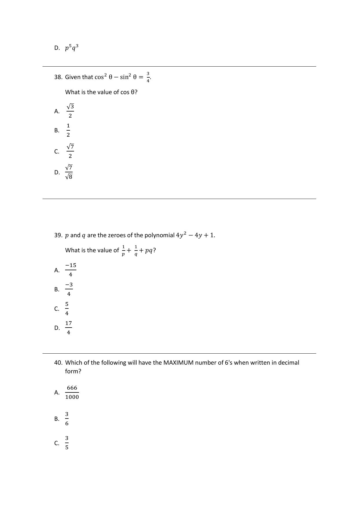CBSE Class 10 Mathematics (Standard) Practice Questions 2021-22 - Page 14