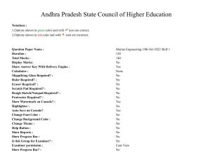 AP RCET 2022: Marine Engineering -  19-10-2022 (Wednesday) Session-I Question Paper With keys