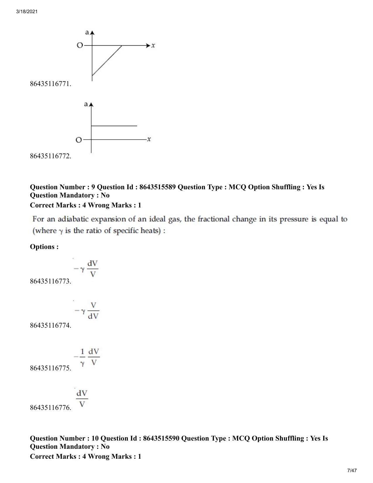 JEE Mains 2021: BTech (Shift 2) 18-03-2021 Question Paper - Page 7
