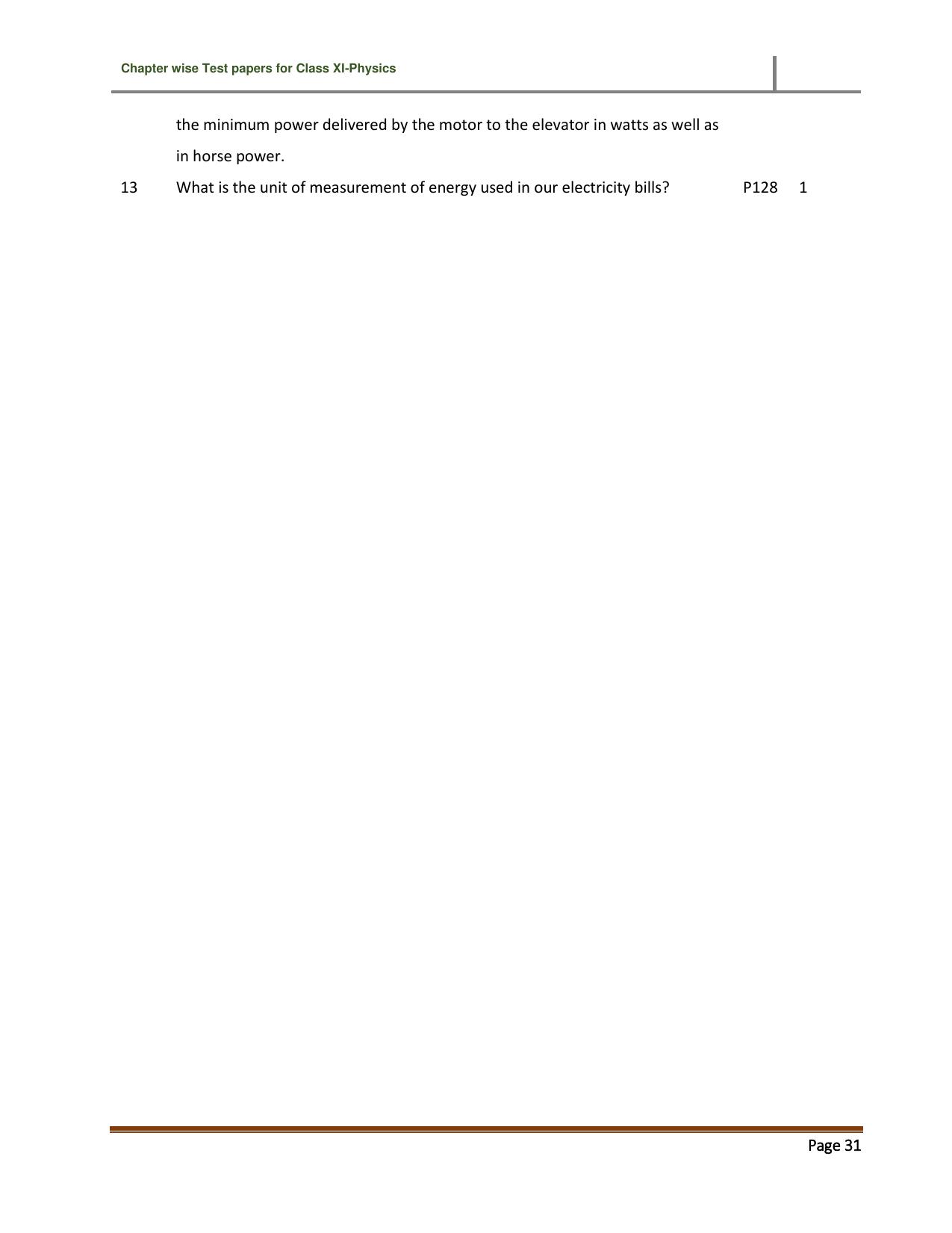 CBSE Worksheets for Class 11 Physics Work Energy and Power Assignment 3 - Page 2