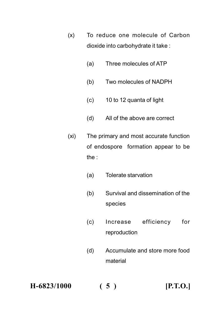Sarguja University Question Paper July-2022 :  M.Sc. In Micro-Biology(Second Sem.) Microbial Physiology And Metabolism Paper 1 - Page 5