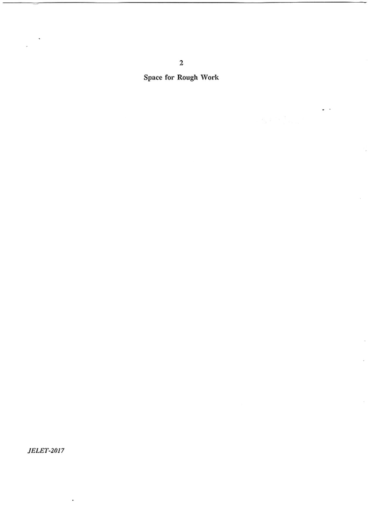 WBJEE JELET 2017 ( B.Sc. ) - Page 2