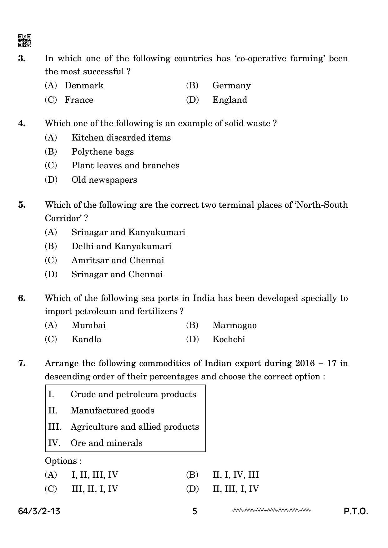 CBSE Class 12 64-3-2 Geography 2024 Question Paper - Page 5
