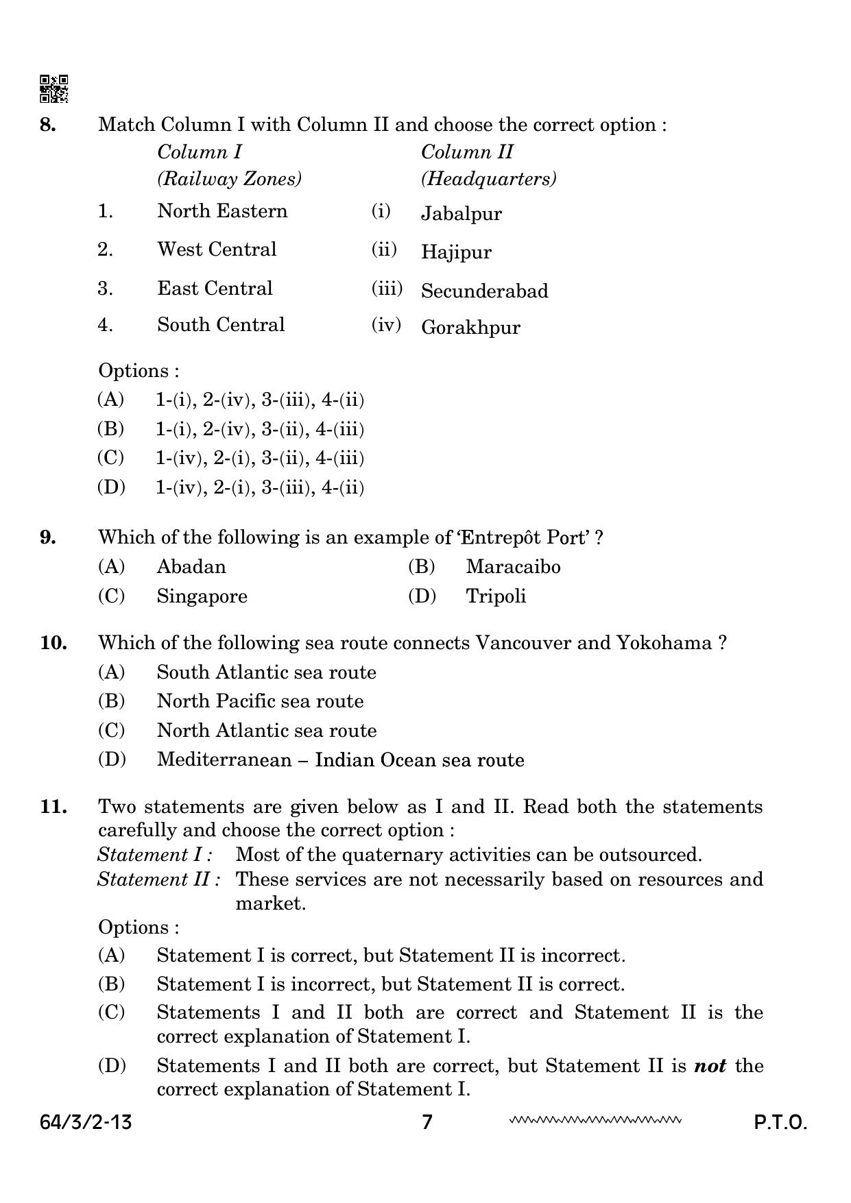 CBSE Class 12 64-3-2 Geography 2024 Question Paper - Page 7