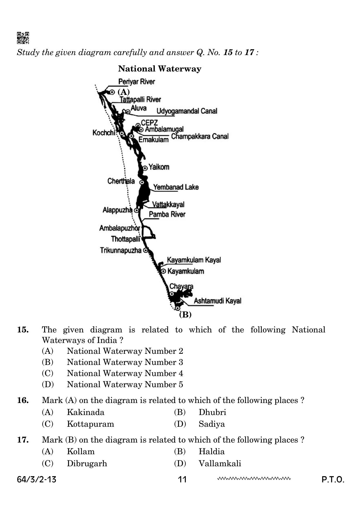 CBSE Class 12 64-3-2 Geography 2024 Question Paper - Page 11