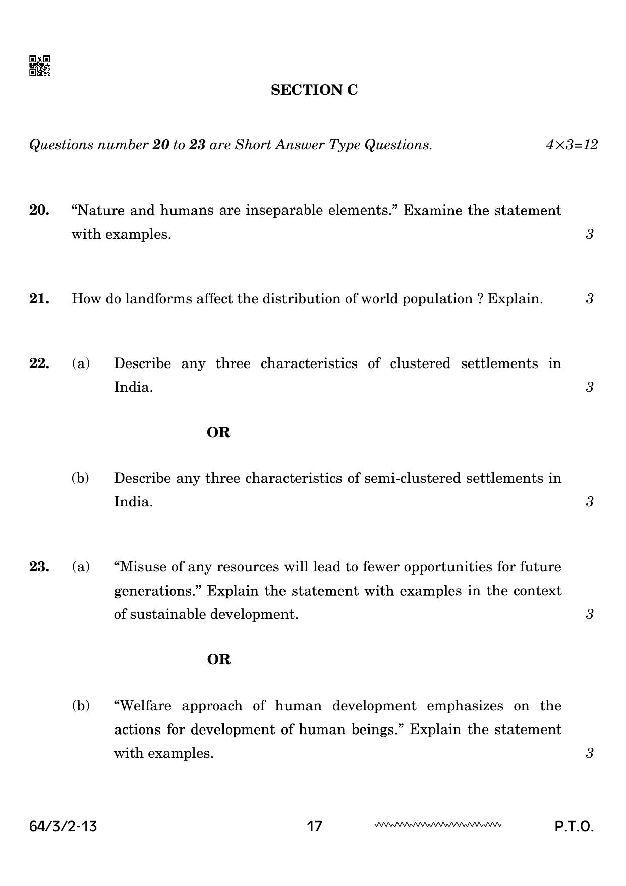 CBSE Class 12 64-3-2 Geography 2024 Question Paper - Page 17