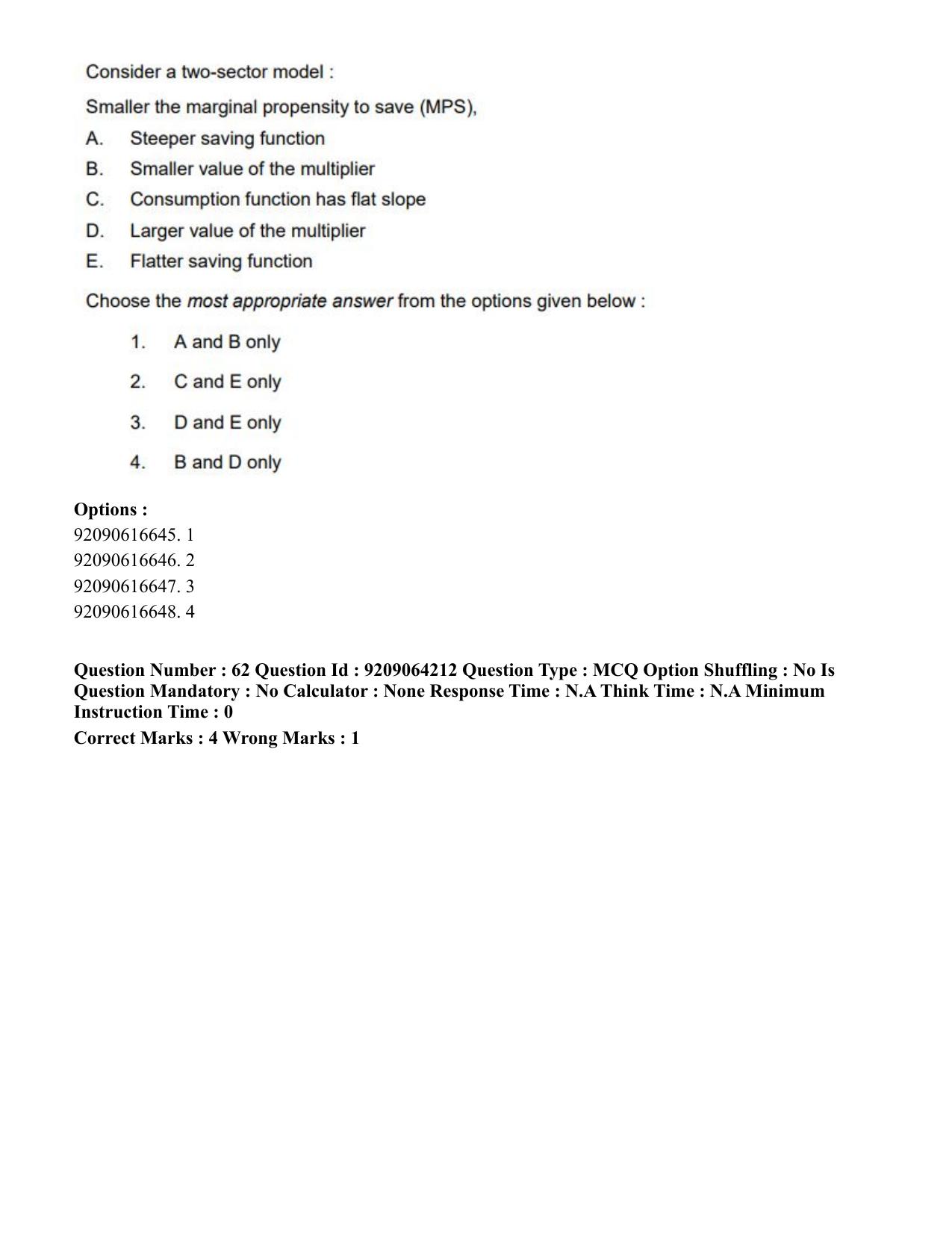 CUET PG 2023: COQP10 – Economics (Hindi)-shift 1 (06-06-2023) Question Paper - Page 76