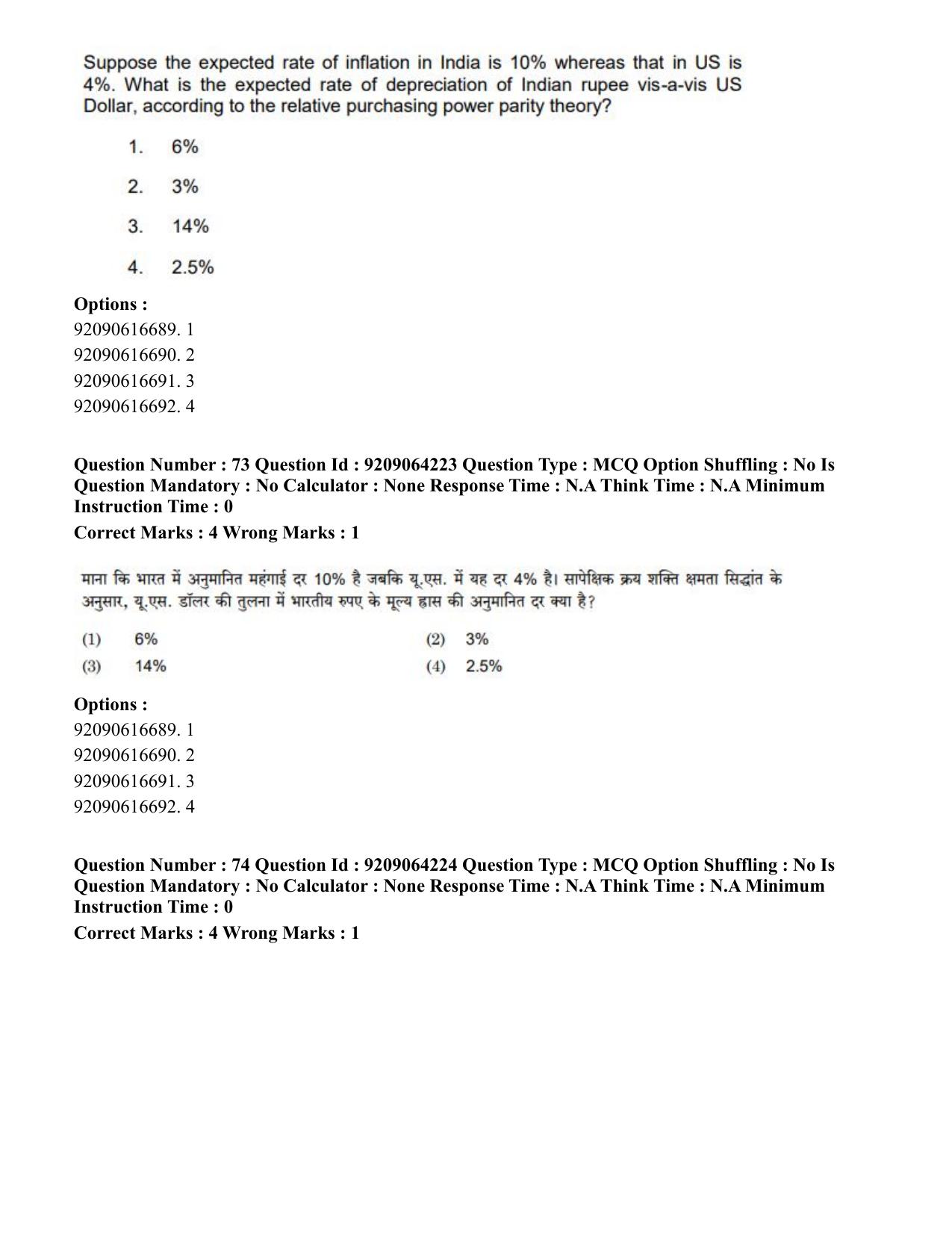 CUET PG 2023: COQP10 – Economics (Hindi)-shift 1 (06-06-2023) Question Paper - Page 89