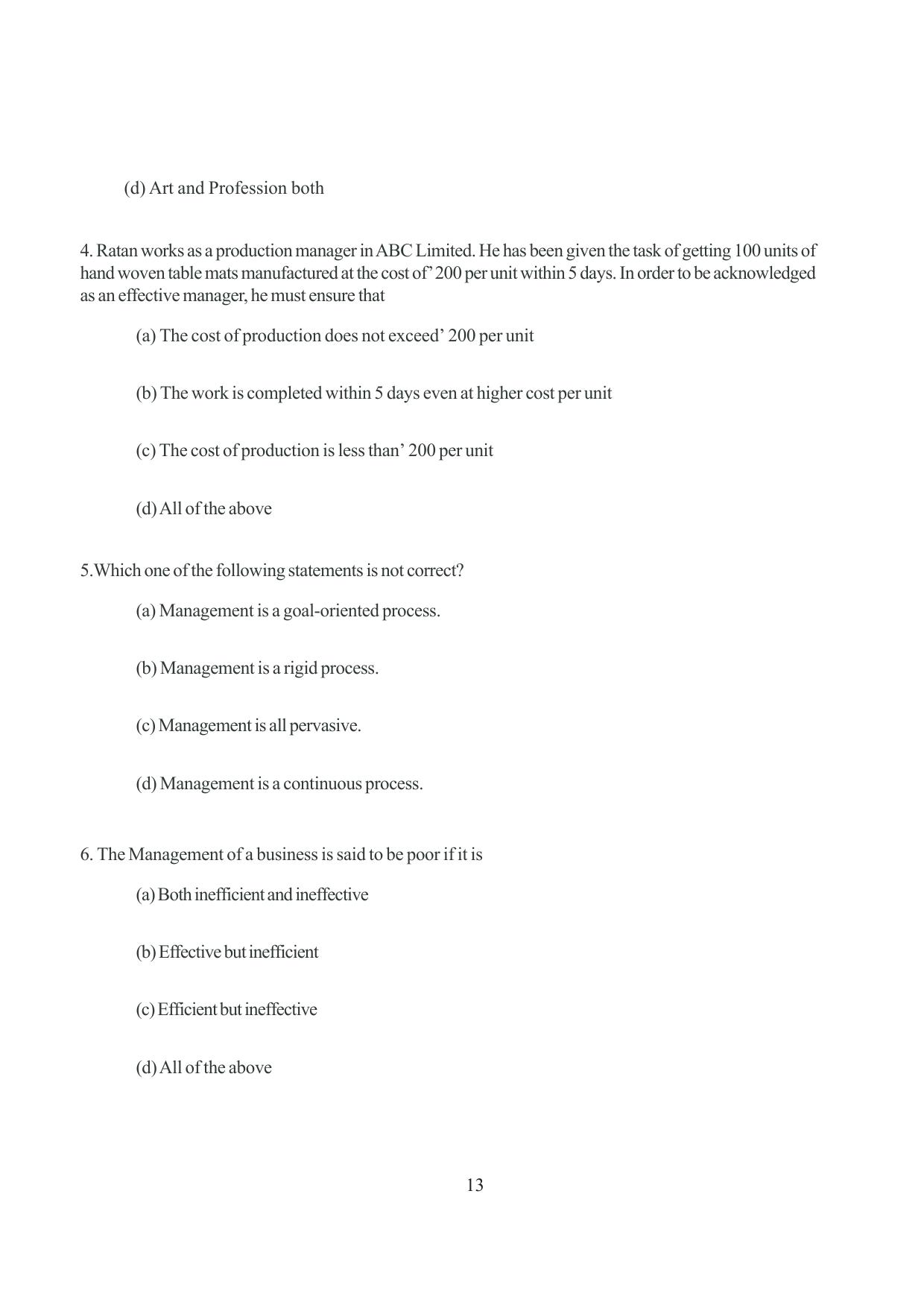 Tripura Board Class 12 Business Studies English Version Workbooks - Page 13