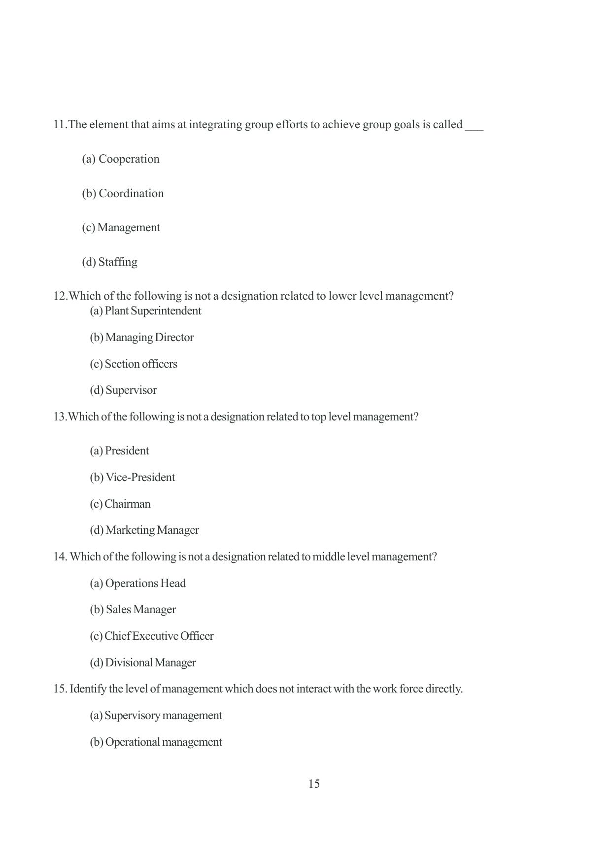 Tripura Board Class 12 Business Studies English Version Workbooks - Page 15