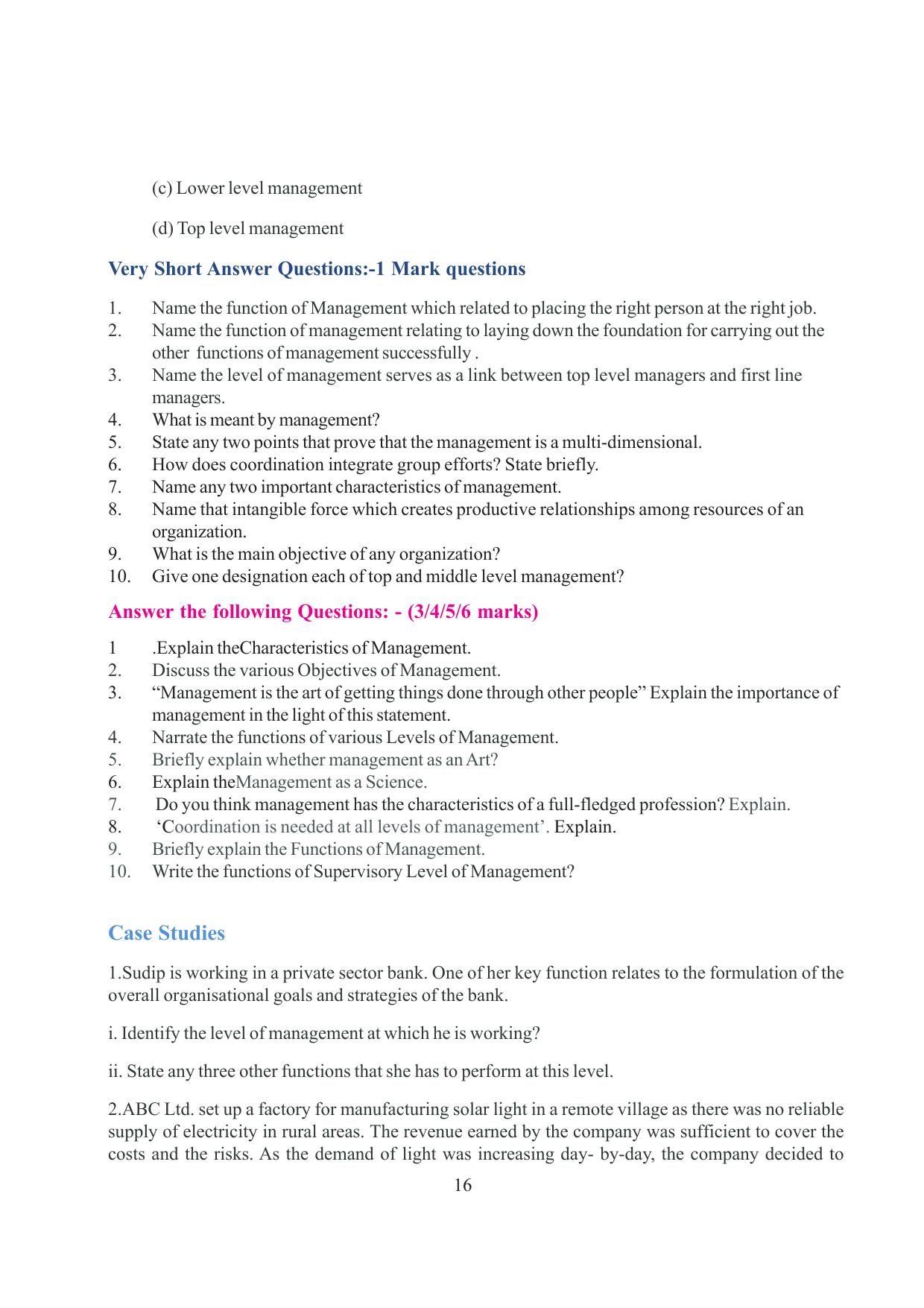 Tripura Board Class 12 Business Studies English Version Workbooks - Page 16