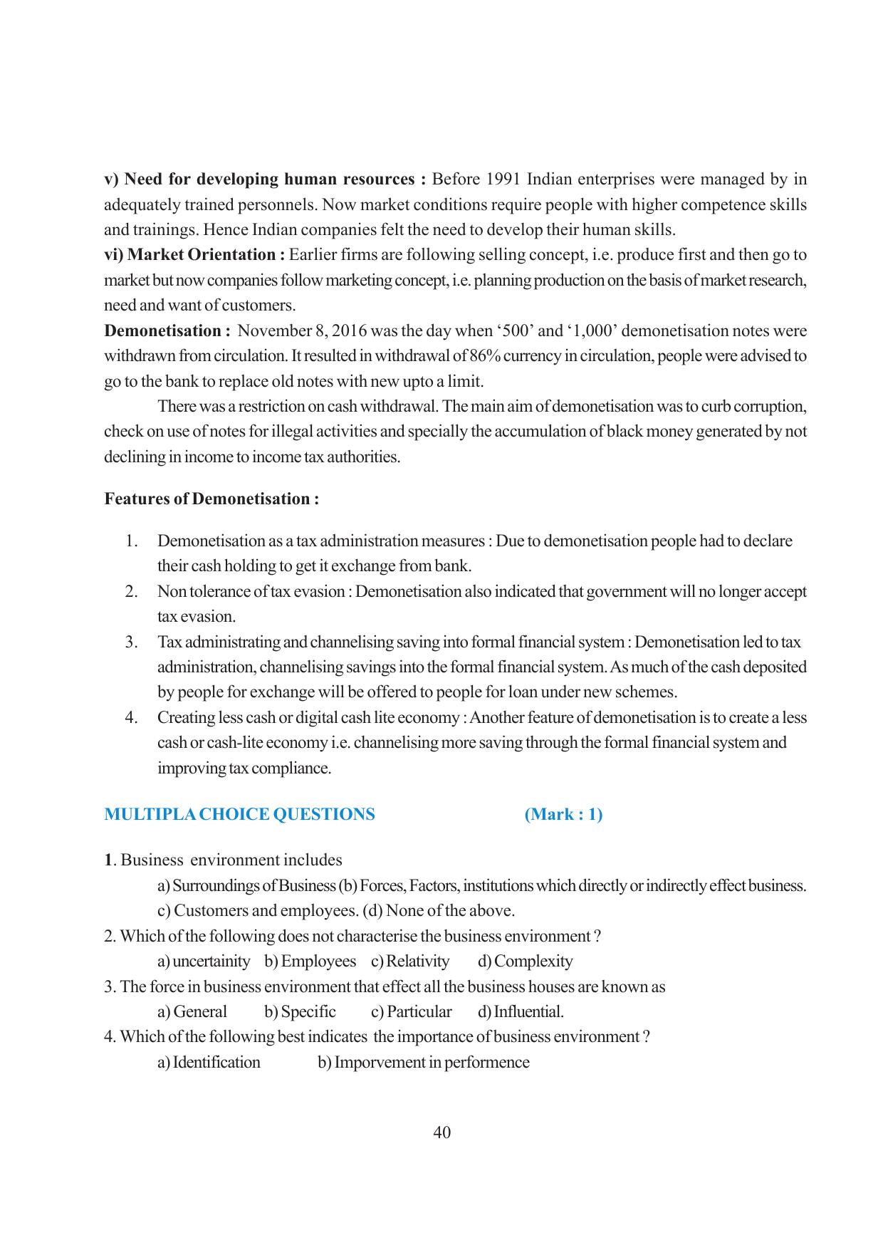Tripura Board Class 12 Business Studies English Version Workbooks - Page 40