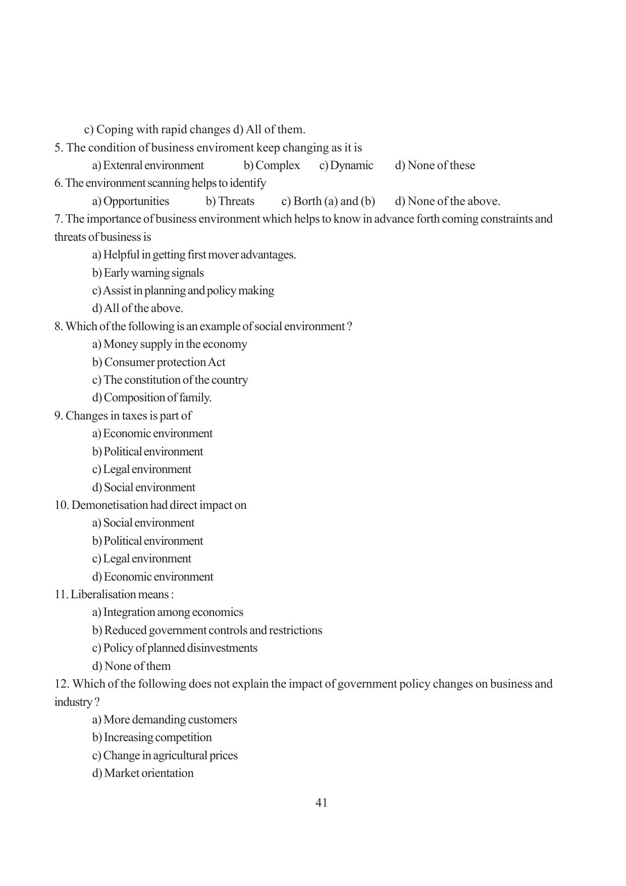 Tripura Board Class 12 Business Studies English Version Workbooks - Page 41